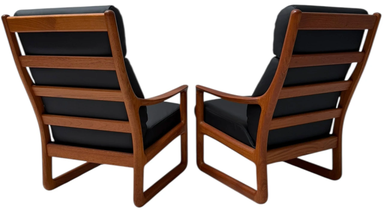 Mid-Century Modern Chairs and Hocker by Johannes Andersen for Silkeborg, 1960s